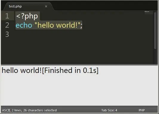 第一个php程序 Hello world